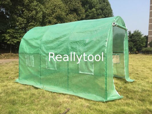 Poylytunnel greenhouse with steel tube/PE greenhouse with green color/3X2X2polytunnel gree