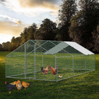 Large Walk in Chicken Run Coop Backyard Hen House Outdoor Farm Ranch Poultry Chicken Cage with Cover 4x3x2m