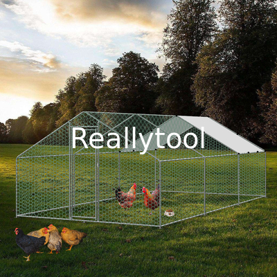 Large Walk in Chicken Run Coop Backyard Hen House Outdoor Farm Ranch Poultry Chicken Cage with Cover 4x3x2m