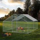 DIY Walk in Chicken Coop Chicken Run Kennel Chicken cage with Silver Waterproof Cover 4x3m