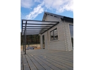 18m2 Sun Shelter Garden Wall Mounted DIY Patio Cover Aluminum Sunshade Outdoor Gazebo Patio Cover Canopy Awnings Black