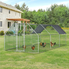Weatherproof Galvanized Metal 19.7ft Walk In Chicken Cage