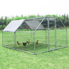 Galvanized Metal Chicken Coop Cage with Cover Walk In Chicken Cage Pen Run 10' W x 13.3' D x 6.67' H