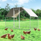 6.67' Chicken Coop Galvanized Metal Hen House Large Rabbit Hutch Poultry Cage Backyard with Cover Walk in Chicken Cage