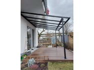 9m2 Sun Shelter Garden Wall Mounted DIY Patio Cover Aluminum Sunshade Outdoor Gazebo Patio Cover Canopy Awnings Black