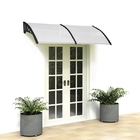 80x240cm Polycarbonate Canopy Window Awning Canopy Window Sun Shade Patio Cover Shelter  With Black Support