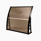 80x120cm Canopy Window Awning Canopy For Door And Window Patio Cover Shelter Brown color With Black Support