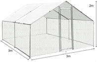 Hot Galvanized Steel Outdoor UV Protect Polyester 3x3m Chicken Run Kennel Chicken Cage