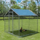 Chicken Run Walk In Pet Cage Chicken Coop 10 Sizes Galvanised Metal Walk in Chicken Cage with White Color PE Cover