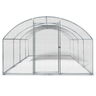 Large Metal Chicken Coop Outdoor Walk in Chicken Cage Hen Run House Rabbits with Waterproof Cover and Secure Lock