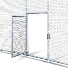 Chicken Coop Galvanized Metal Walk in Chicken Cage Large Rabbit Cage Poultry Cage Fenced Backyard with Cover and Fence