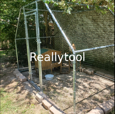 Metal Chicken Coop with Run Walk in Chicken Cage Poultry Habitat Supplies with Waterproof and Anti-Ultraviolet Cover