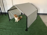 Compact and Portable  Grey Color Dog Shelter  4' x 4' x 3' Galvanized Steel Pet Shed