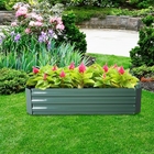 Metal Raised Garden Bed for Vegetables Large Planter Box Steel Gardening Kit Outdoor Herb  Green 6x3x1ft