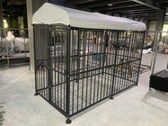 Outdoor Dog Kennel Steel Powder Coated Dog Cage with Watrerproof Cover Secure Lock for Backyard 10' x 5' x 6'