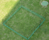 24 M Chicken Net Fence Kit With Gate Double Pointed Posts in Green with Fibreglass Rod