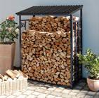 BSCI Heavy Duty Firewood Rack 110x70x145cm Metal Fireplace Wood stove racks Log storage shed Log Store Kaminholzlager