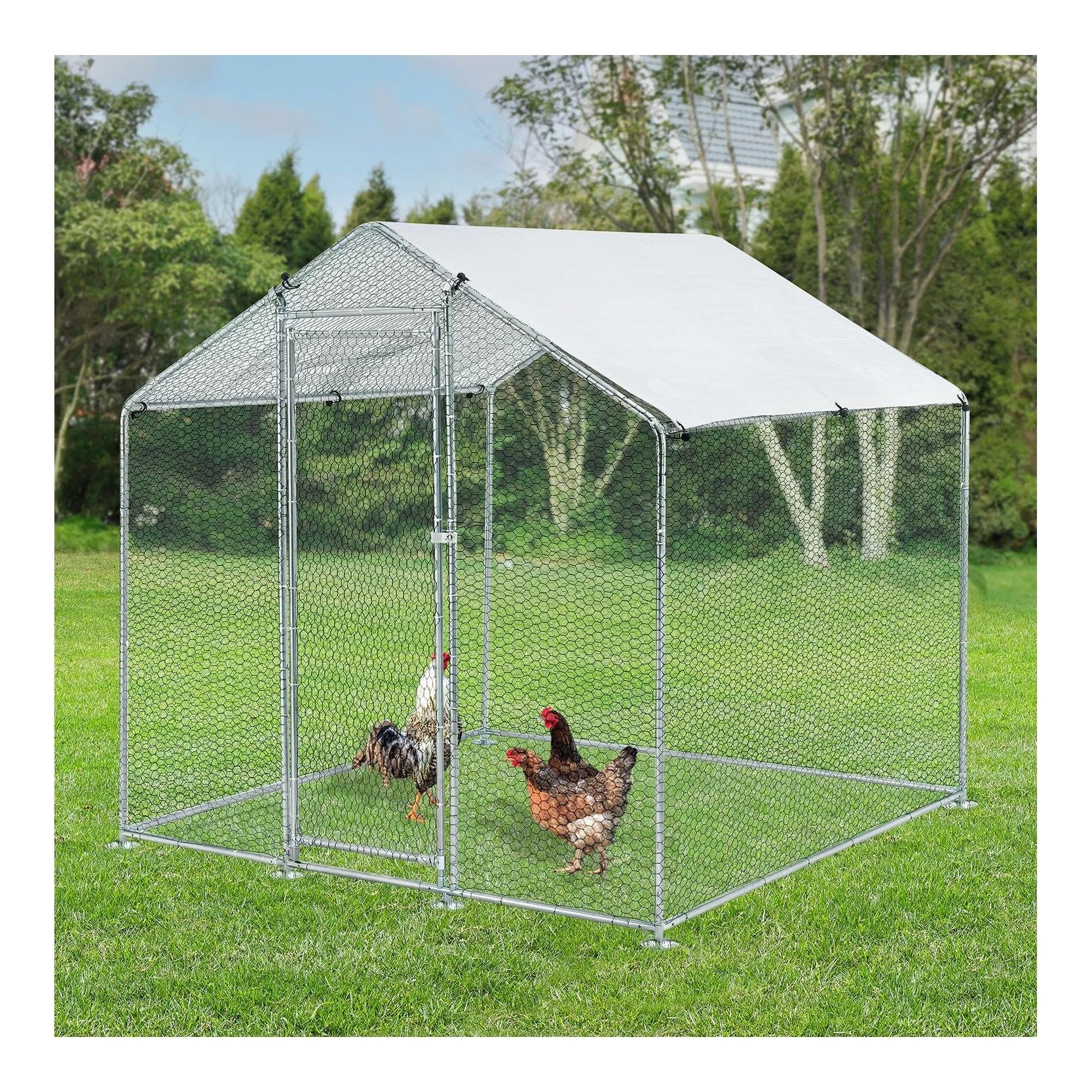 Chicken Run Walk In Pet Cage Chicken Coop 10 Sizes Galvanised Metal