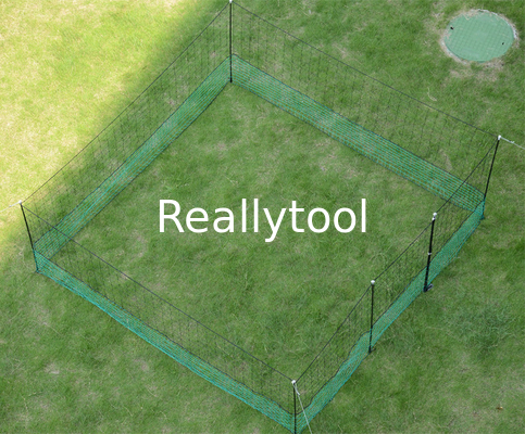 24 M Chicken Net Fence Kit With Gate Double Pointed Posts in Green with Fibreglass Rod