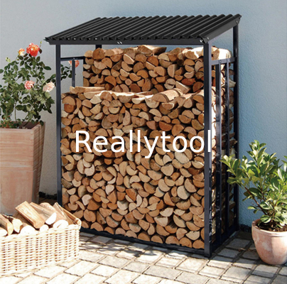 Middle Size135x70x165cm Metal Firewood Rack Anthracite Garden Firewood Shelter Stacking Aid Kaminholzunterstand