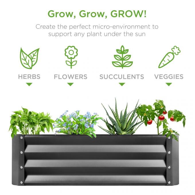 Sturdy Steel 4x3ft Galvanized Raised Garden Beds