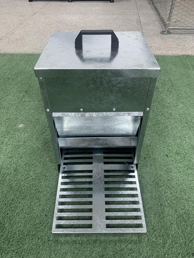 5kg Auto Chicken Feeder Treadle Self Opening Galvanized Chook Poultry
