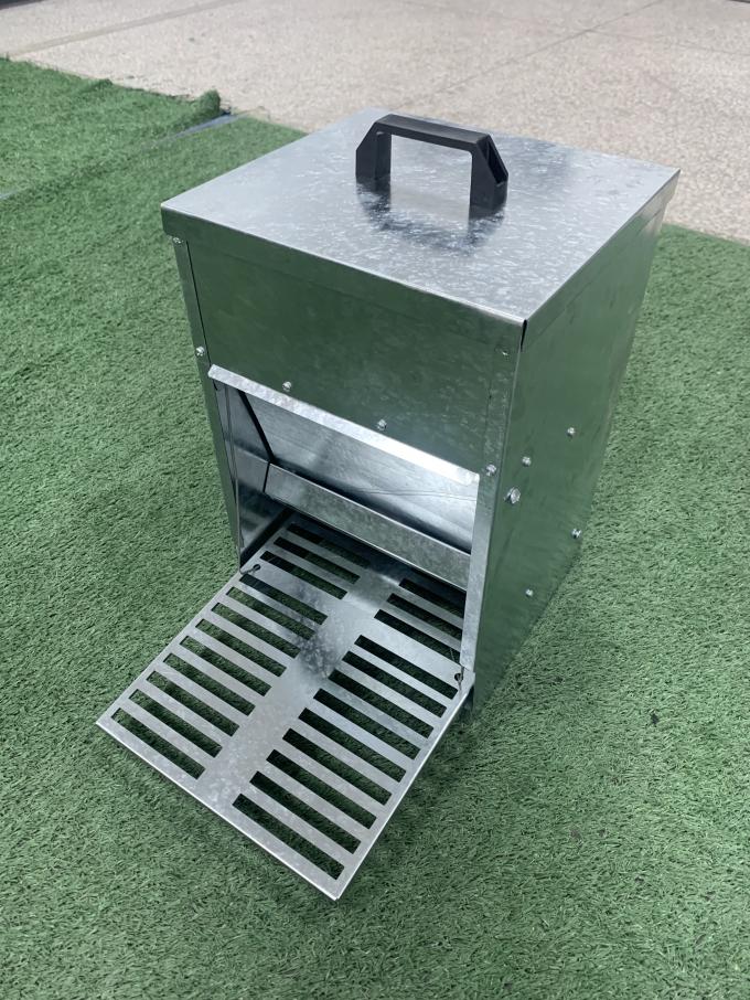 5kg Auto Chicken Feeder Treadle Self Opening Galvanized Chook Poultry